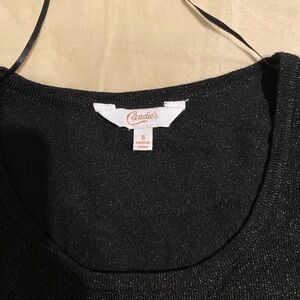 Candies junior black metallic dress shirt